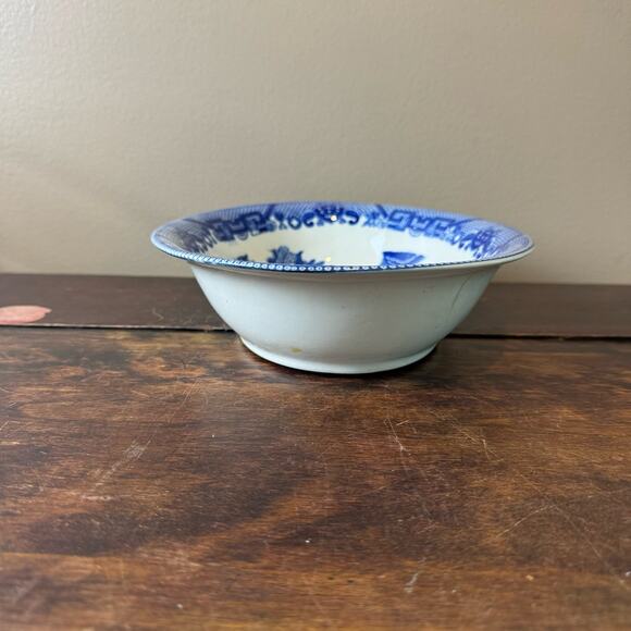 Vintage Blue Willow transferware 10 inch oval serving bowl Ye Olde Willow 1925‎ - Picture 3 of 12